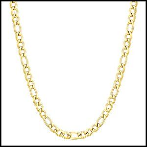 Classic Figaro Chain Necklace Stainless Steel Minimal Chic Men's Jewelry